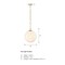 Designers Fountain Wine Flower 60 Watt 1-Light Brushed Gold Glam Pendant Light with White Art Glass Shade D329M-14P-BG - alternate 7